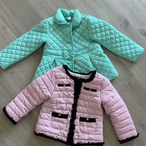 Girls 4T quilted jacket coco Chanel style ribbon